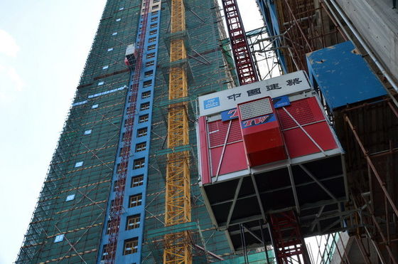 58 m/min Edificio Lift di costruzione 500 m Lift temporanei di costruzione